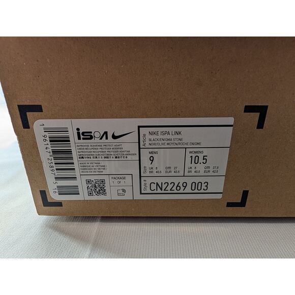 NEW Nike ISPA Link in Black/Enigma Stone size M9 / W10.5 - Picture 8 of 8